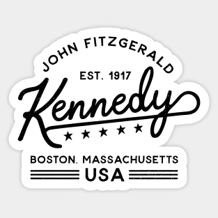 JFK Vintage Script Black Sticker